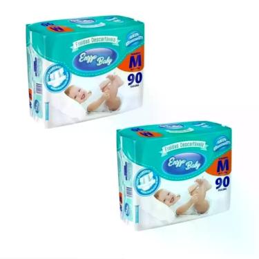 Imagem de Kit 2 Pacotes Fralda Descartável Bebê Atacado Barato Enzzo Baby Pacotã
