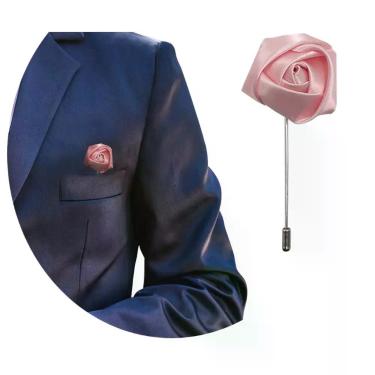Imagem de Lapela Broche De Tecido Terno Casamento Noivo Padrinho Flor - RPires, 