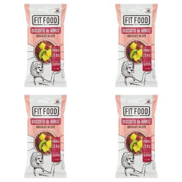 Imagem de Kit 4 Biscoitos de Arroz Fit Food 60g Escolha o Sabor Sabor:Chocolate 