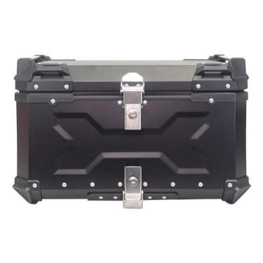 Imagem de Bau Moto Traseiro 65l Universal Aluminio Preto 2 Capacetes
