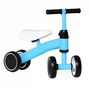 Imagem de Bicicleta de Equilíbrio Infantil 4 Rodas sem Pedal Andador Primeiro Triciclo Azul Utimix para Criança 1 a 3 Anos