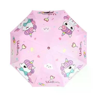 Imagem de Guarda-chuva Dobrável Unicórnio Dinossauro Tigre Com Design Moderno E 