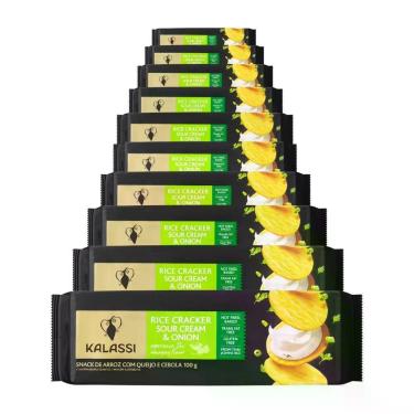 Imagem de Biscoito de Arroz Importado Kalassi Cebola 10 Pacotes D 100g, Cebola