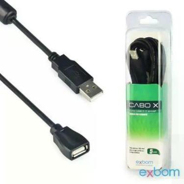 Imagem de Cabo Extensor Exbom, Femea x Macho, USB 2.0 Am, 5 Metros - Cbx-u2amaf50