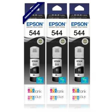 Imagem de Kit 3 Tintas Epson, Pretas, Original T544, P/ Impressoras L3110 L3150 L3160 L3210 L3250 L3260 L5190 L5290 T544120-al