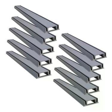Imagem de Grelha Linear Invisível Oculta 3255X10GDA Captação de Água Design Moderno Cinza GDA Industria e Distribuidora 100CM