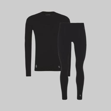 Imagem de Conjunto de Térmica Lupo Masculino 70661+70054, Preto, P - M