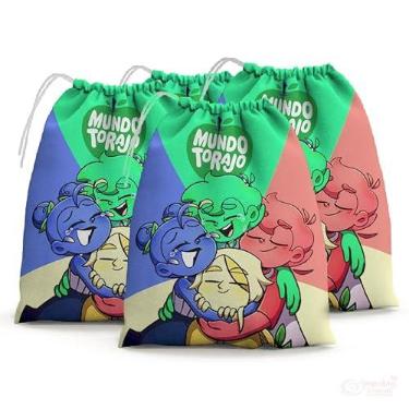 Imagem de Sacolinhas Surpresa Personalizada Tecido Mundo Torajo (Sacolinhas 15x20, Unidades, 30)