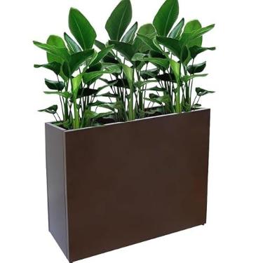 Imagem de Vaso de flores grande retangular grande com orifícios de drenagem para ambientes internos e externos, varanda, jardim, casa, pátio, porta da frente (expresso, M)