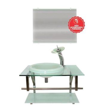 Imagem de Gabinete de Vidro 60cm para Banheiro Lituânia - EKASA, Branco