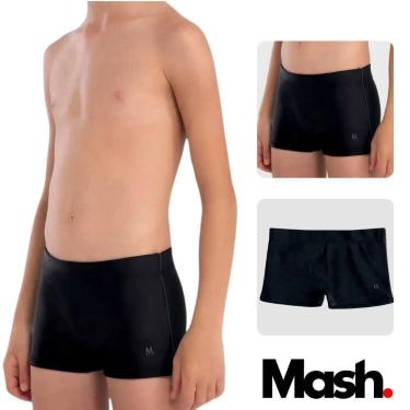 Imagem de Sunga Boxer Box Infantil Kids Mash Moda Praia Para Meninos, Preto, G