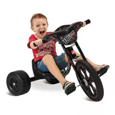 Imagem de Triciclo Infantil Speed com Aro 14 e Assento Regulável Preto Brinquedos Bandeirante