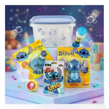 Imagem de Kit Stitch Infantil Squishy Slime Jogo Cartas Presente - Toyng