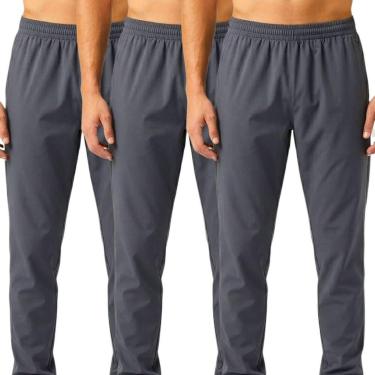 Imagem de Kit 3 Calças de Tactel Leve Jogger Masculina Academia Casual Treino Es