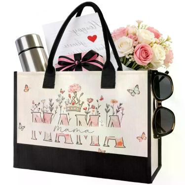 Imagem de Bolsa Tote Grande com Estampa Floral DFPDFP, Presente para o Dia das M