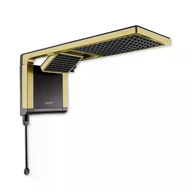 Imagem de Chuveiro Eletrônico Acqua Duo Ultra Lorenzetti Preto e Dourado Fosco, 