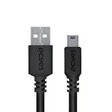 Imagem de Cabo USB A 2.0 Macho Para Mini USB B Macho 28awg Puro Cobre 3 Metros, Puanm2-3