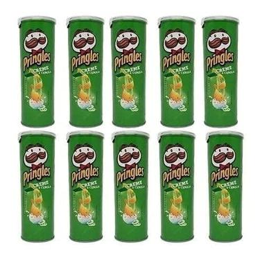 Imagem de Kit C/10 Batatas Pringles 120g - Sabor Creme Cebola