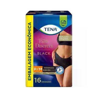 Imagem de Calcinha Descartável Tena Pants Discreet Preta P/M com 16un