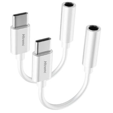 Imagem de Adaptador USB C para conector de fone de ouvido de 3,5 mm para iPhone 16/16 Pro/15/15 Pro/Pro Max/Plus, cabo dongle de áudio auxiliar tipo C compatível com iPad, Samsung Galaxy S23/S23/S22/S21Ultra