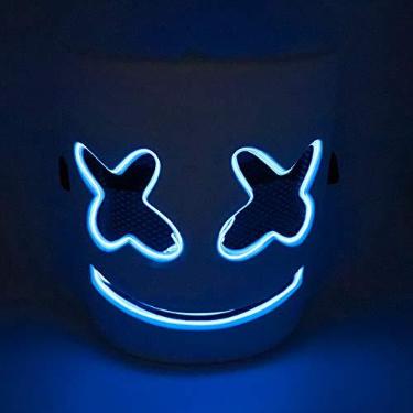 Imagem de Máscara de Flash Assustadora LED para Festa Halloween Linha Luz EL Suprimentos Roupas Cosplay com 4 Modos Controle Constante Pisca Efeito Sonoro Desligado PVC Fria Festas Discotecas Aniversários Festi