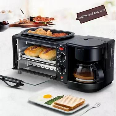 Imagem de Forno Forninho Elétrico 3 Em 1 Cafeteira Grill Assadeira Café Da Manhã