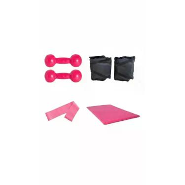 Imagem de Kit Fitness 2 Halteres 1kg, 2 Caneleiras 2kg, Colchonete, El - Congrat