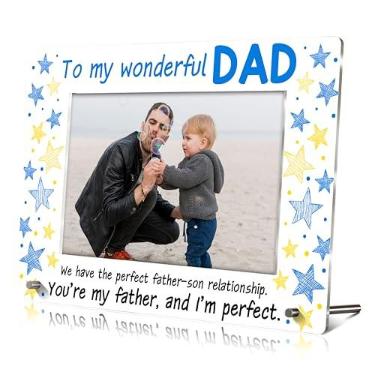 Imagem de Porta-retrato para papai, presente para o dia dos pais, pai e filha, moldura acrílica para papai, melhor pai de todos os tempos, presente de aniversário, Natal, papai e eu, presentes de filho meninos