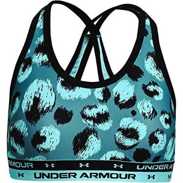 Imagem de Under Armour Sutiã estampado cruzado nas costas para meninas