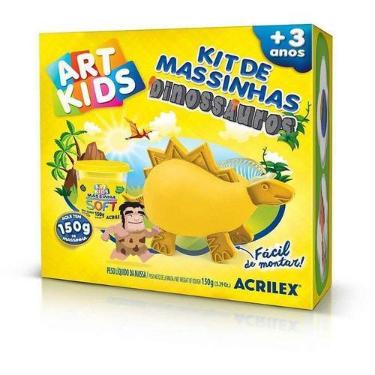 Imagem de Massa Para Modelar Criativa Art Kids Dinossauro 3 Amarelo