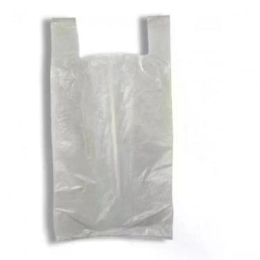 Imagem de Sacola Plástica Sacolas Plásticas Branca Reciclada Reforçada 45X60 5 kg Alta Resistência e Reutilização Branco Higipack