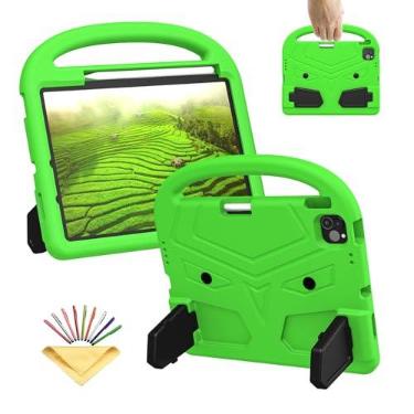 Imagem de UUcovers Capa infantil para iPad Air de 11 polegadas M2 (2024) com suporte para lápis/suporte/alça leve, fofa e macia, espuma vinílica acetinada, à prova de choque, capa para iPad Air 6ª geração,
