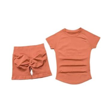 Imagem de Conjunto De Fitness Feminino Sem Costura: Top E Shorts De Yoga, 2 Peça