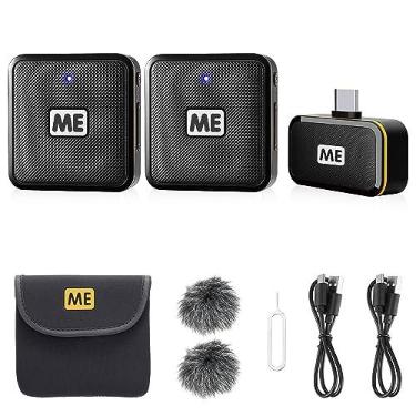 Imagem de Microfone Lavalier sem fio para Android USB C Smartphone Tablet Cancelamento de ruído, controle de ganho, transmissão de 59,7 m, microfone de lapela sem fio Podcast Microfone para gravação de vídeo