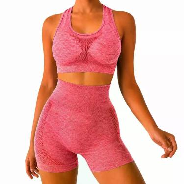 Imagem de Conjunto Fitness Feminino Tamanho Único Top e Short Cintura Alta Veste