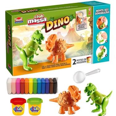 Imagem de Forminhas Dinossauros e 12 Massinhas de Modelar Kit Infantil - Goal Ki