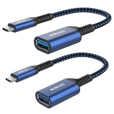 Imagem de NIMASO Adaptador USB C para USB 3.0 [pacote com 2], adaptador USB-C para USB, USB tipo C para USB, Thunderbolt 3 para cabo OTG adaptador USB para iPhone 17/15/15 Pro/15 Pro Max, MacBook, iPad, Galaxy