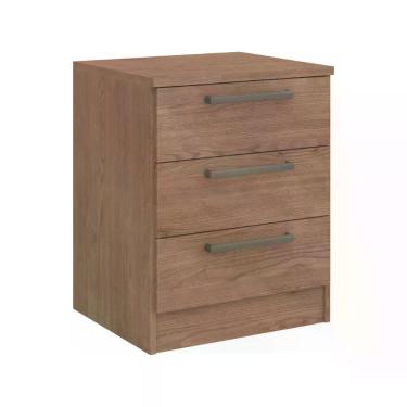 Imagem de Mesa de Cabeceira Modulada 3 Gavetas Requinte+ 100% MDF Marrom - Móvei