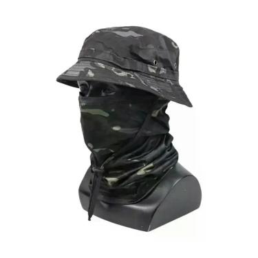 Imagem de Conjunto De Chapéu Tático Multicam E Protetor De Pescoço Para Proteção