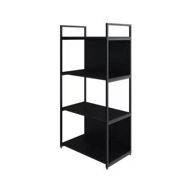 Imagem de Estante C/04 Prateleiras 118x60x33cm C/fundo Yon Preto Tx/est.preta Preto Tx/est.preta