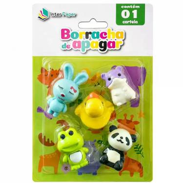 Imagem de Borracha de Apagar Kit com 5 Bichinhos Fofos Animais Modelo:Gatinho - 