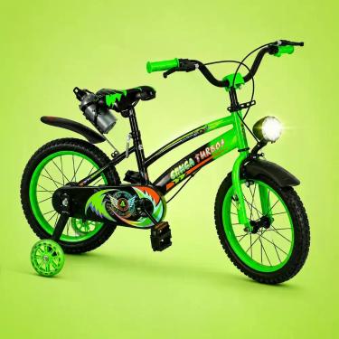 Imagem de Bicicleta Infantil Aro 16 Old School Verde 4 a 8 Anos LED Pneu Grosso