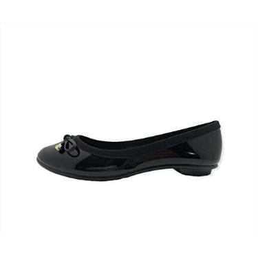 Imagem de Sapatilha Feminina Verniz Laço Casual Moleca 5027.1423 Macio Cor:Preto;Tamanho:39;Genero:Feminino