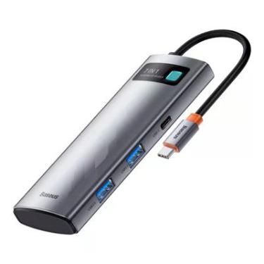 Imagem de Baseus Adaptador Usb C Hub 7 Em 1 Com 4k 60hz HDMI 100w Pd3 Usba 3.0 5gb Leitor De Cartao Para Mac E Surface.