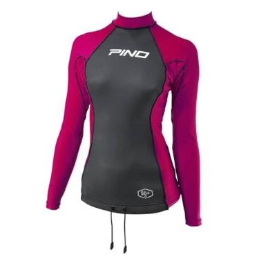 Imagem de Camiseta Neoprene Feminina Uv Manga Longa Neo Flow Pino (Preto/Rosa, XXL)
