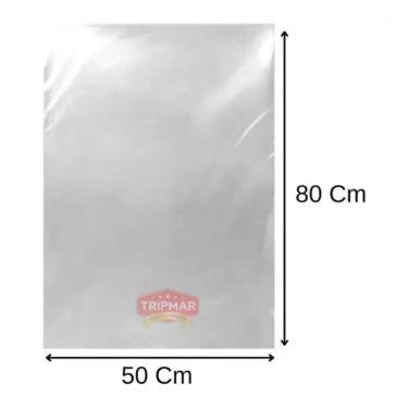 Imagem de Saco Plástico Transparente 50x80 ESP.0,10 com 1 kg para Produtos Mais Pesados e Maior Volume Higipack