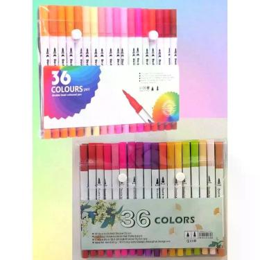 Imagem de Caneta Hidrográfica Dupla Ponta OEM Dual Pen com Brush Lettering e Ponta Fina 0.4 mm Kit 36 Cores