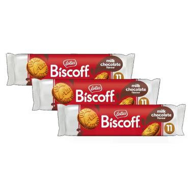 Imagem de kit 3 Biscoito Belga Lotus Biscoff Recheado com Chocolate ao Leite 110