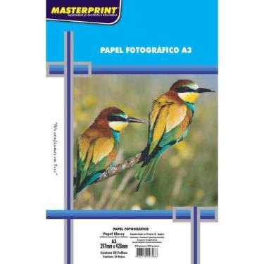 Imagem de Papel Fotográfico INKJET A3 GLOSSY 230G Pacote com 20 - Masterprint