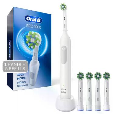 Imagem de Escova de Dentes Elétrica Recarregável Oral-B Pro 1000 com 4 Cabeças d